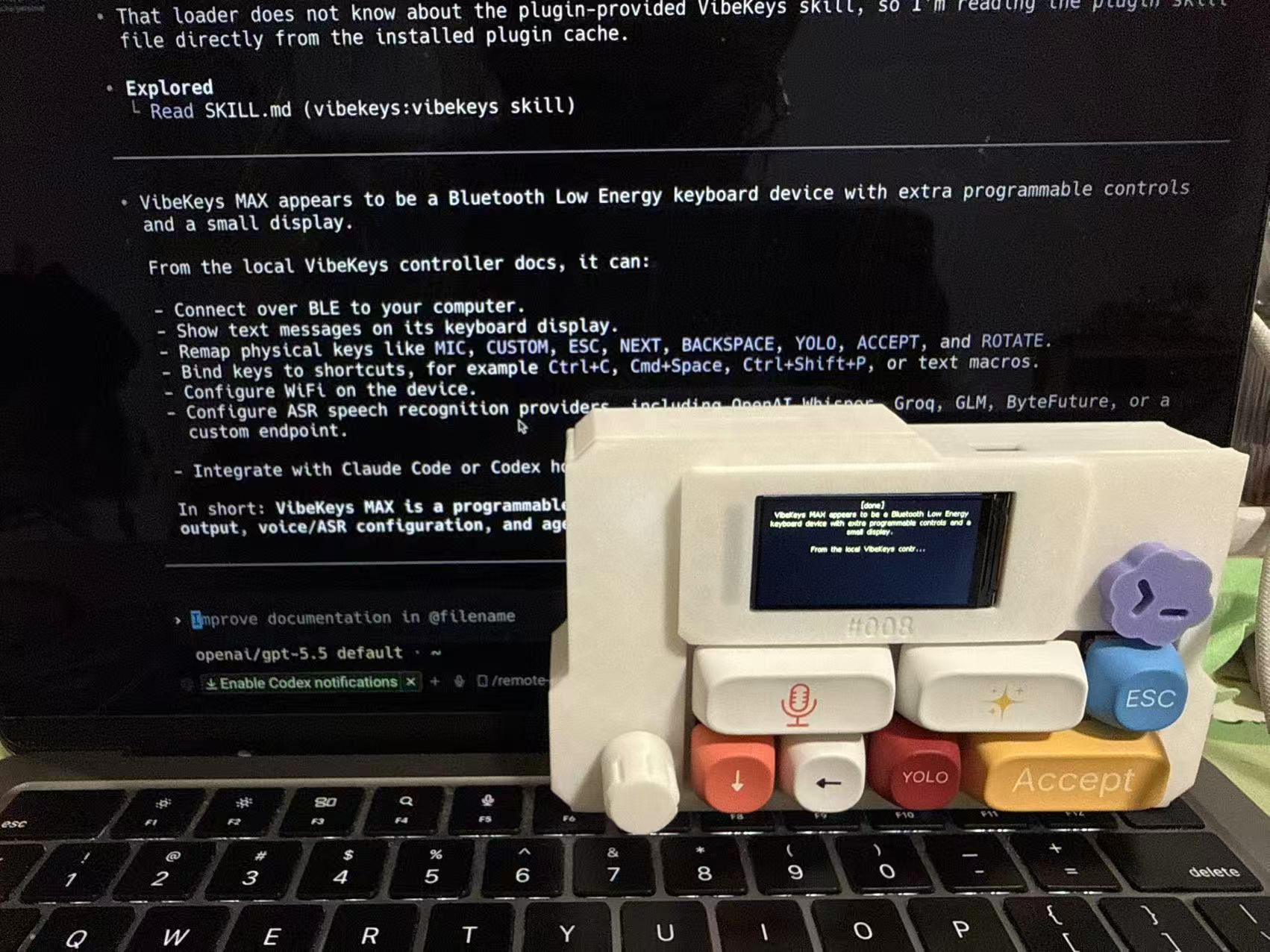 VibeKeys Max set up for OpenAI Codex
